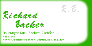 richard backer business card